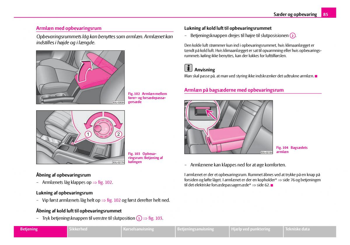 Skoda Superb I 1 Bilens instruktionsbog / page 86