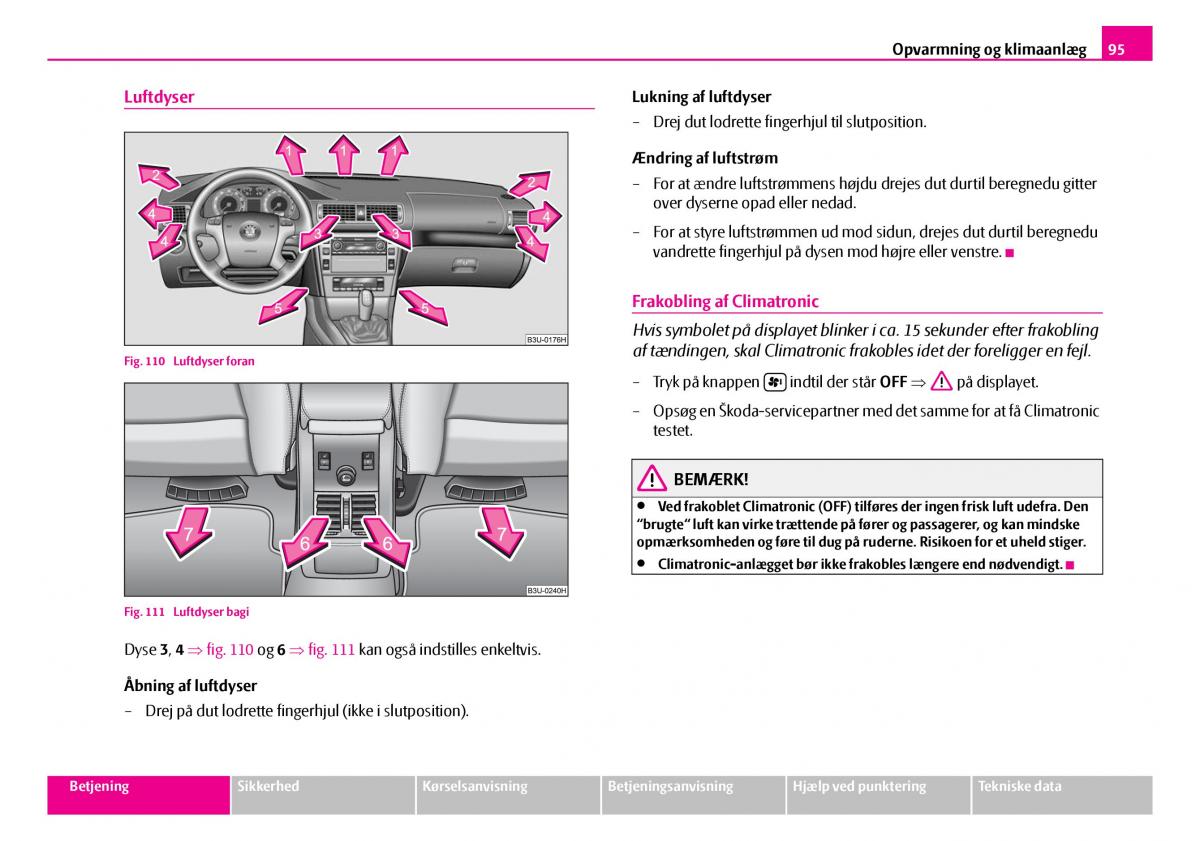 Skoda Superb I 1 Bilens instruktionsbog / page 96