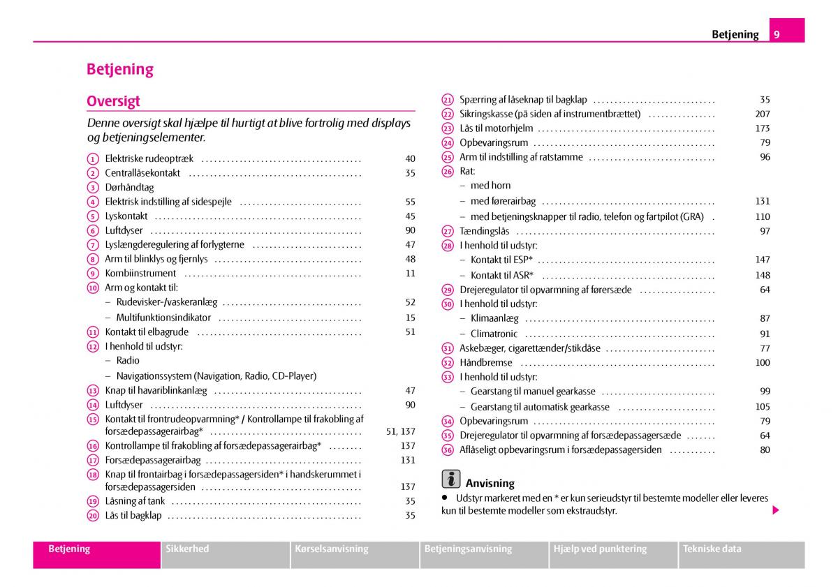 Skoda Superb I 1 Bilens instruktionsbog / page 10