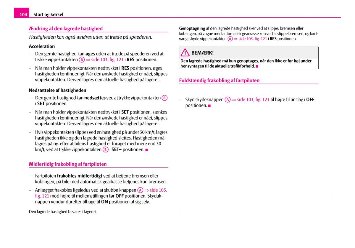 Skoda Superb I 1 Bilens instruktionsbog / page 105