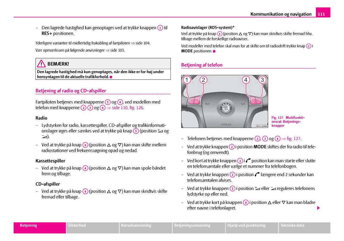 Skoda Superb I 1 Bilens instruktionsbog / page 112