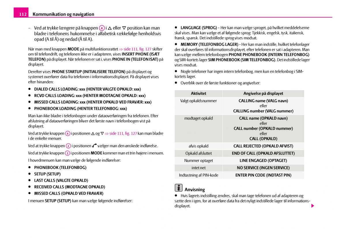 Skoda Superb I 1 Bilens instruktionsbog / page 113