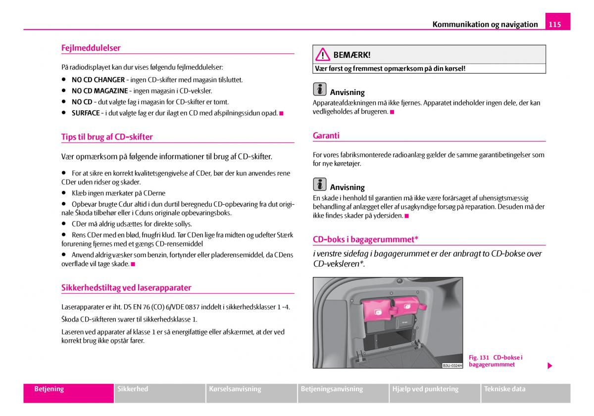 Skoda Superb I 1 Bilens instruktionsbog / page 116