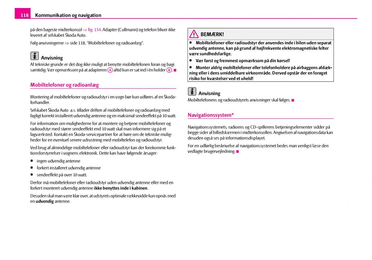 Skoda Superb I 1 Bilens instruktionsbog / page 119