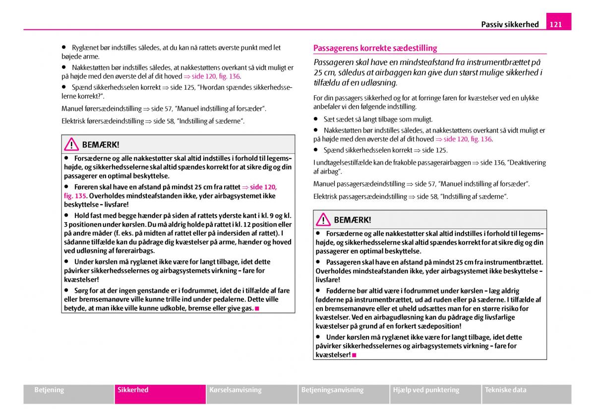 Skoda Superb I 1 Bilens instruktionsbog / page 122