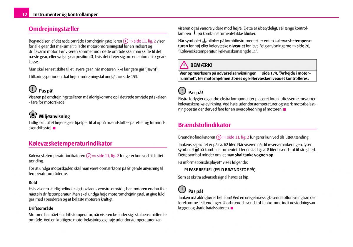 Skoda Superb I 1 Bilens instruktionsbog / page 13