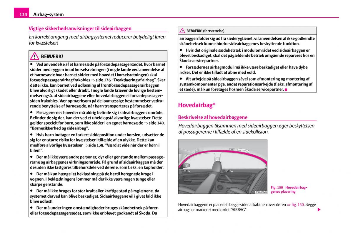 Skoda Superb I 1 Bilens instruktionsbog / page 135