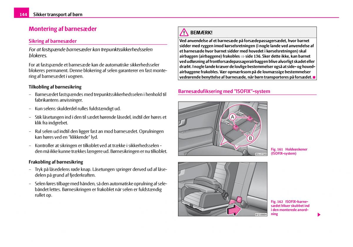 Skoda Superb I 1 Bilens instruktionsbog / page 145