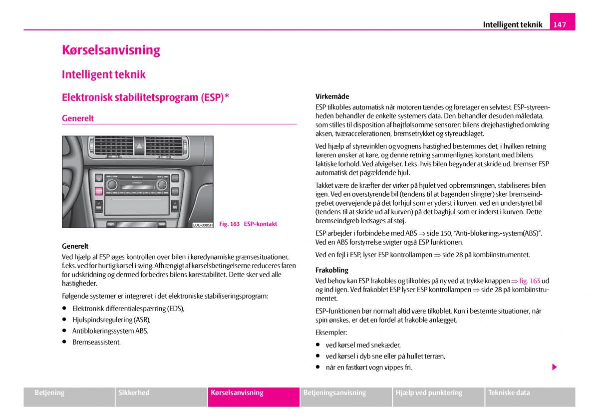 Skoda Superb I 1 Bilens instruktionsbog / page 148