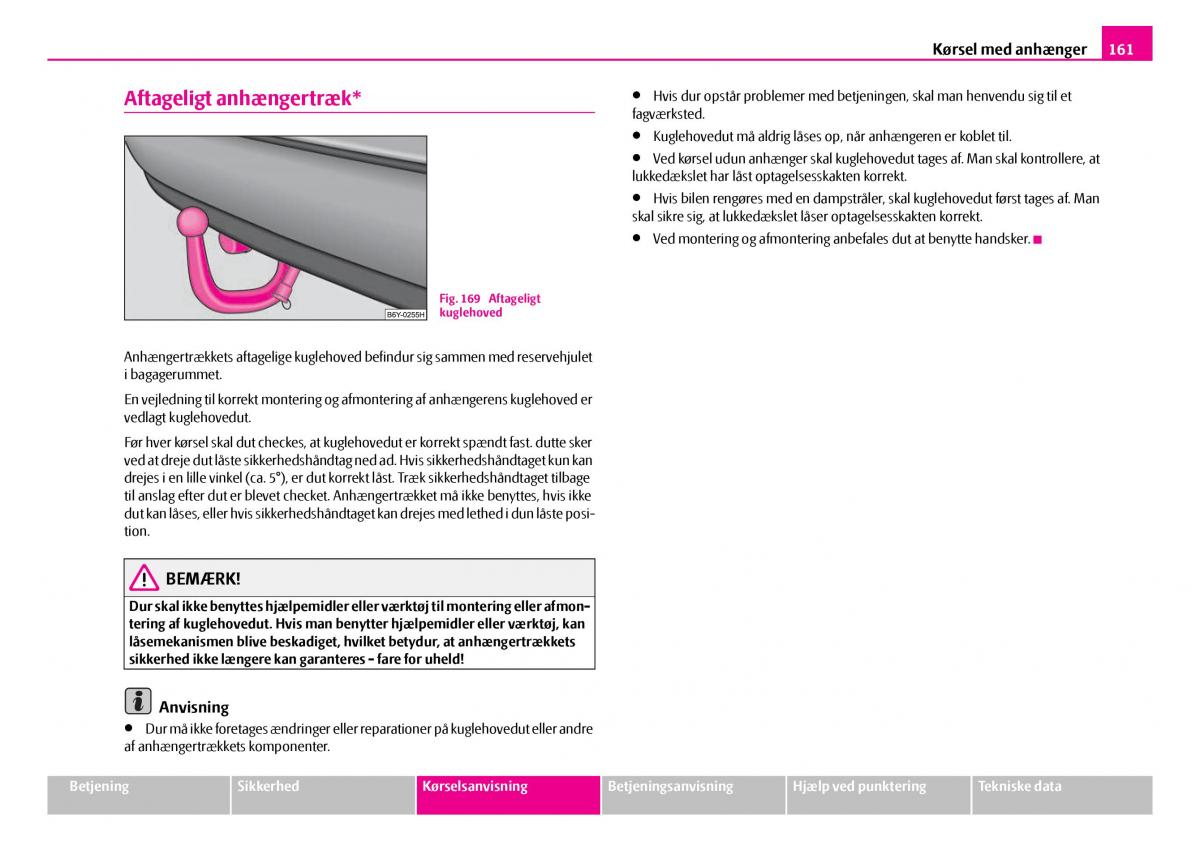 Skoda Superb I 1 Bilens instruktionsbog / page 162