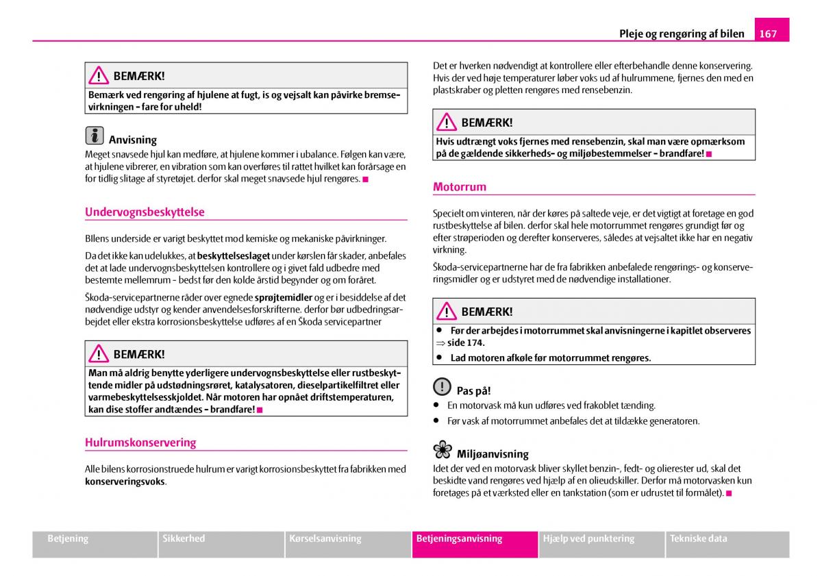 Skoda Superb I 1 Bilens instruktionsbog / page 168