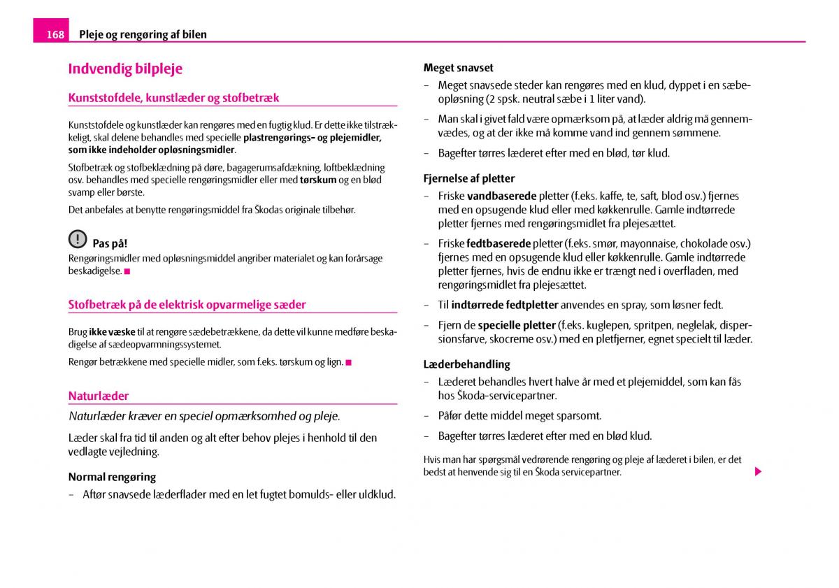 Skoda Superb I 1 Bilens instruktionsbog / page 169