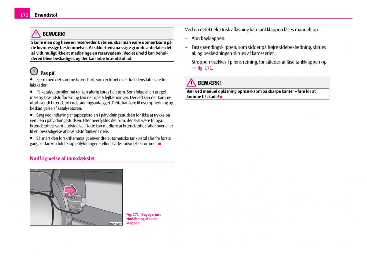 Skoda Superb I 1 Bilens instruktionsbog / page 173