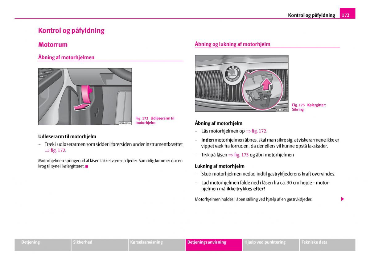 Skoda Superb I 1 Bilens instruktionsbog / page 174