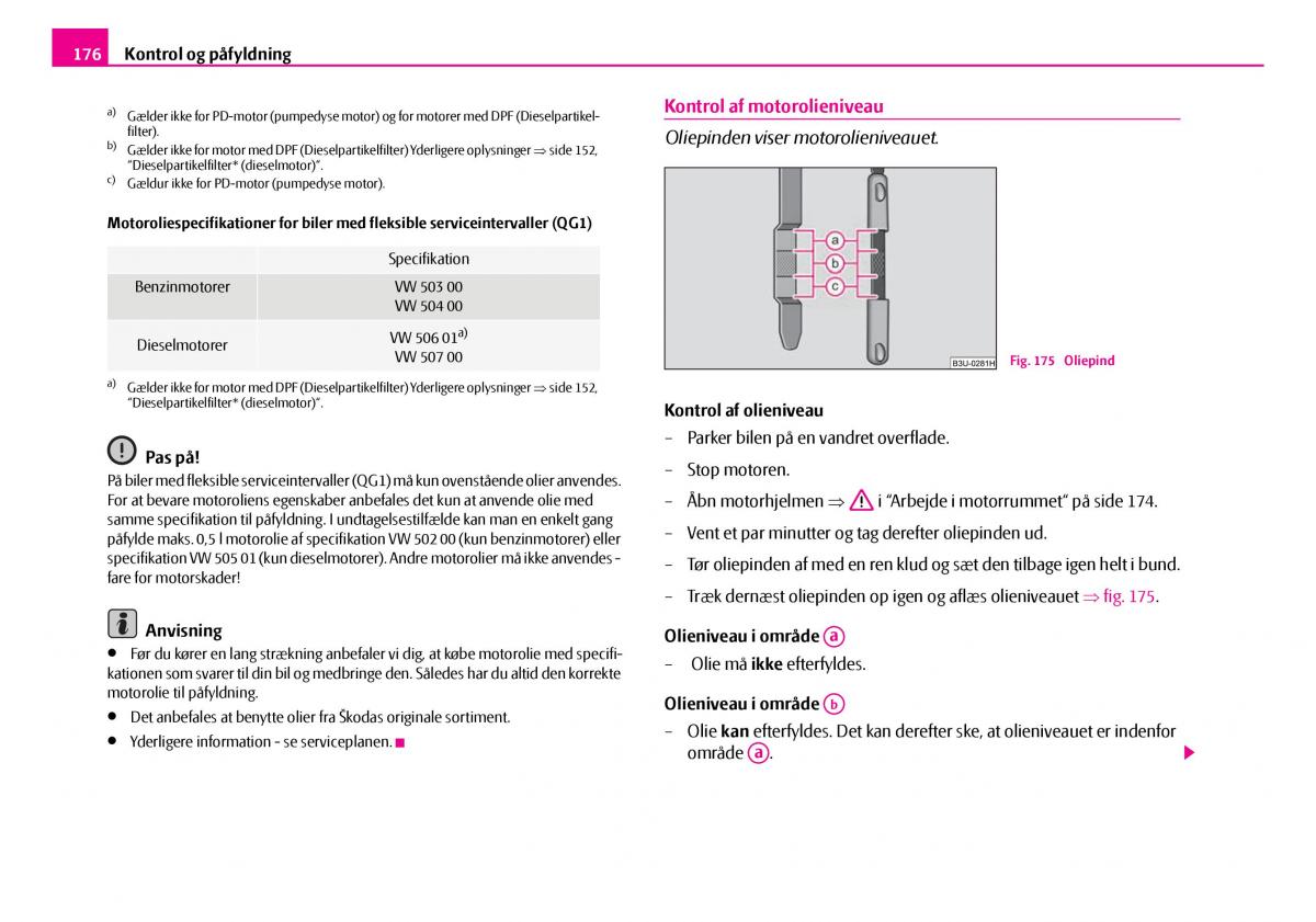 Skoda Superb I 1 Bilens instruktionsbog / page 177