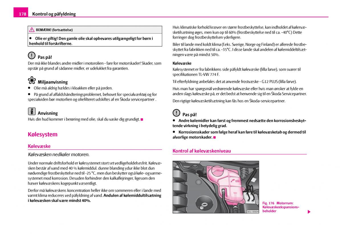 Skoda Superb I 1 Bilens instruktionsbog / page 179