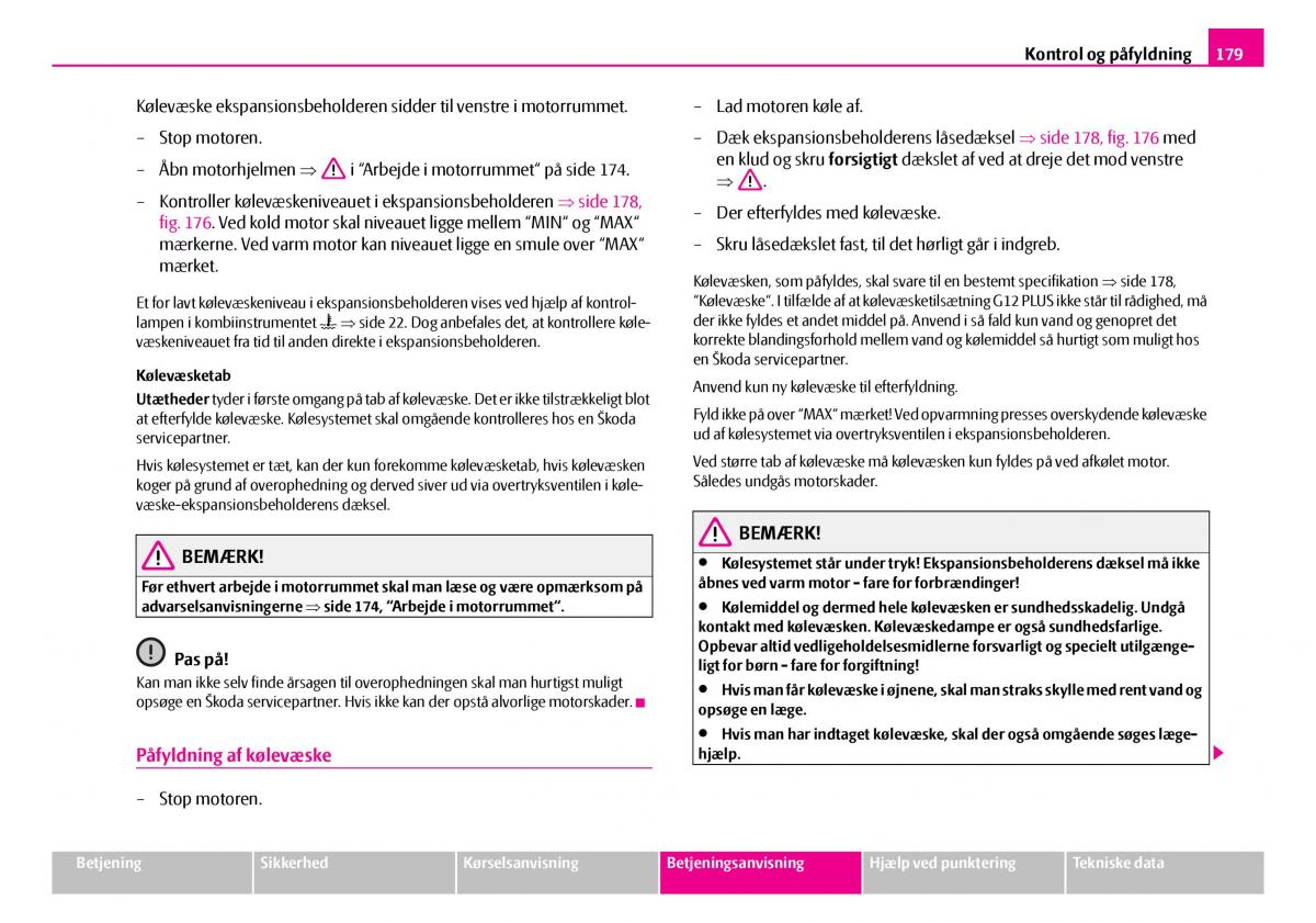 Skoda Superb I 1 Bilens instruktionsbog / page 180