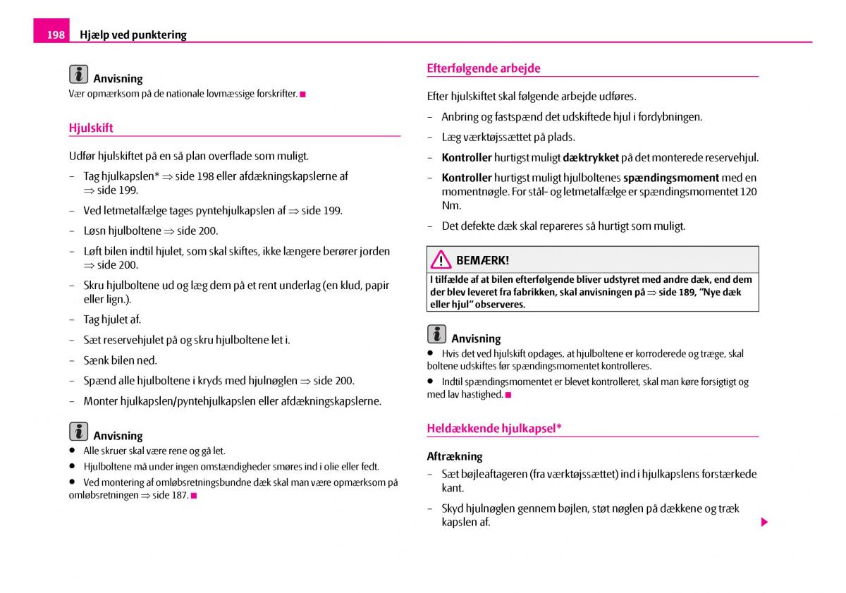 Skoda Superb I 1 Bilens instruktionsbog / page 199