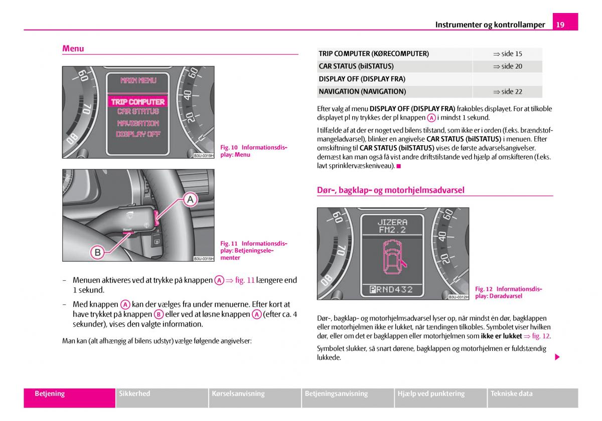 Skoda Superb I 1 Bilens instruktionsbog / page 20