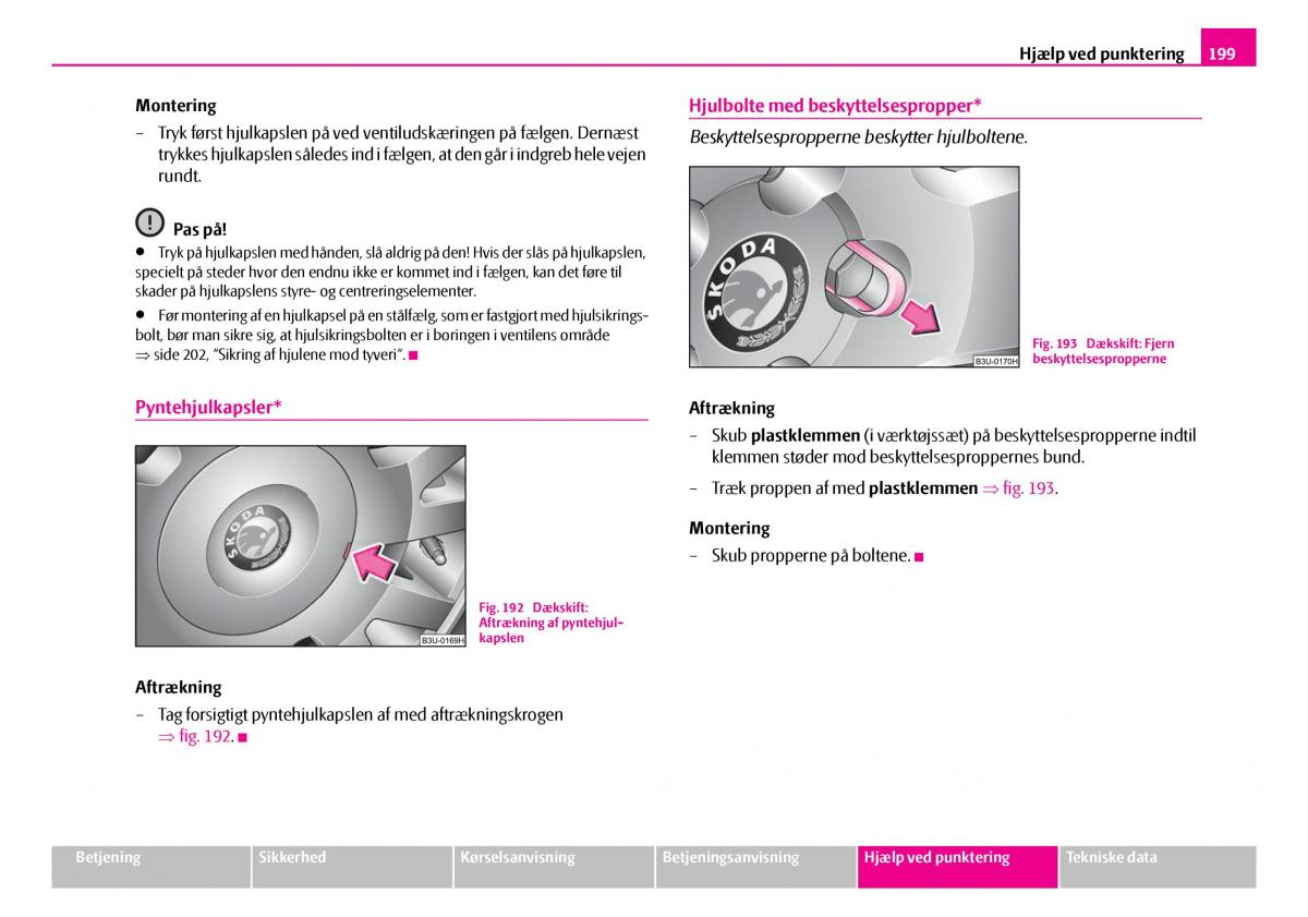 Skoda Superb I 1 Bilens instruktionsbog / page 200