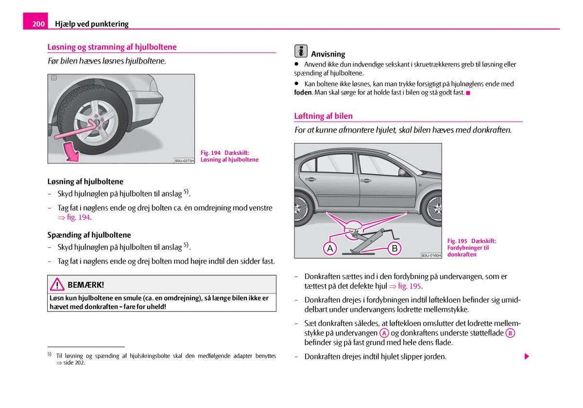 Skoda Superb I 1 Bilens instruktionsbog / page 201