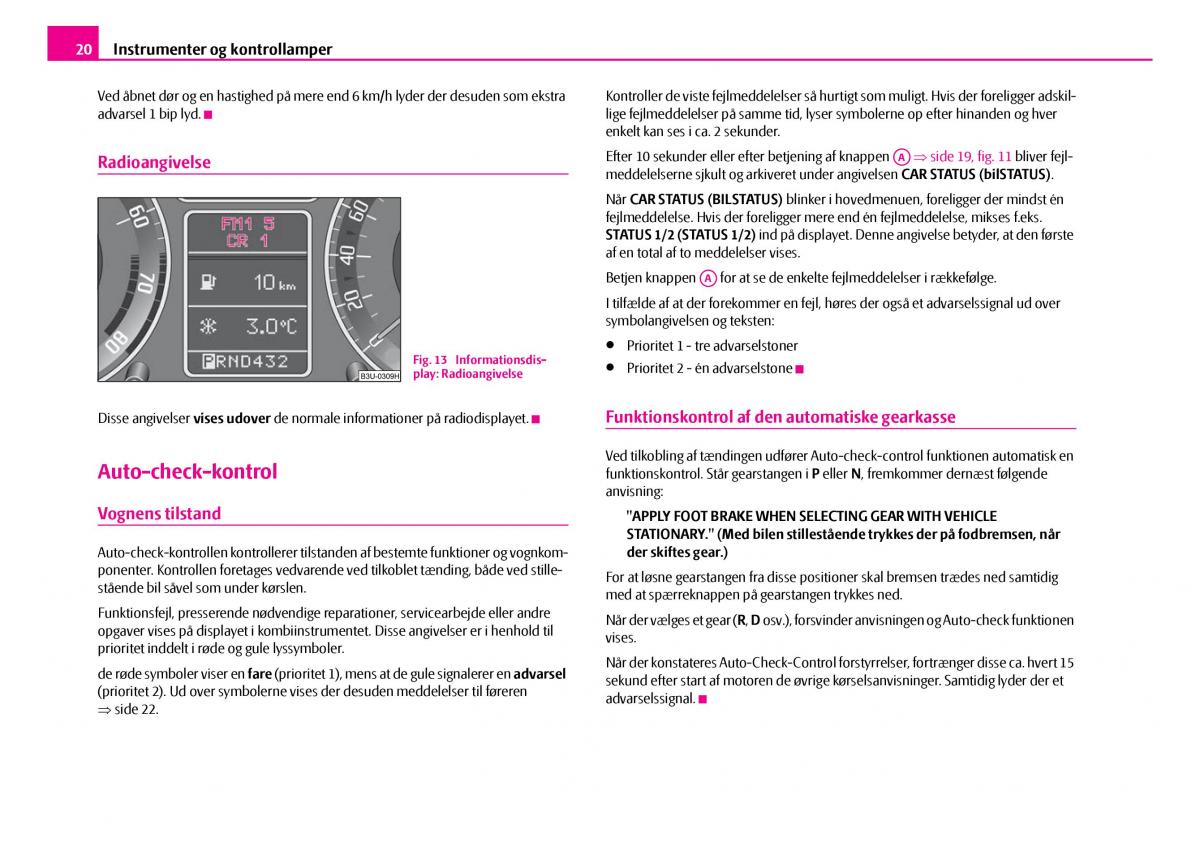 Skoda Superb I 1 Bilens instruktionsbog / page 21