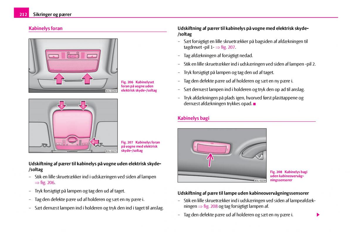 Skoda Superb I 1 Bilens instruktionsbog / page 213