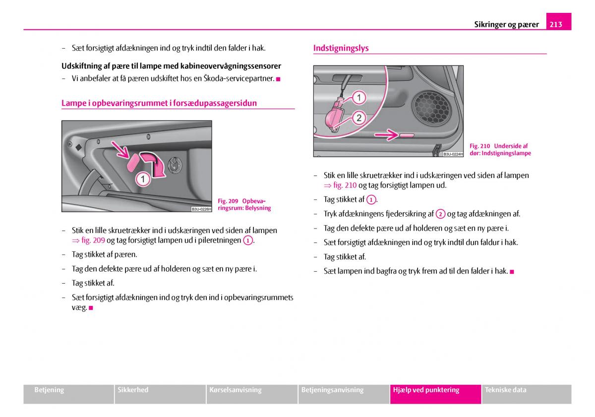 Skoda Superb I 1 Bilens instruktionsbog / page 214