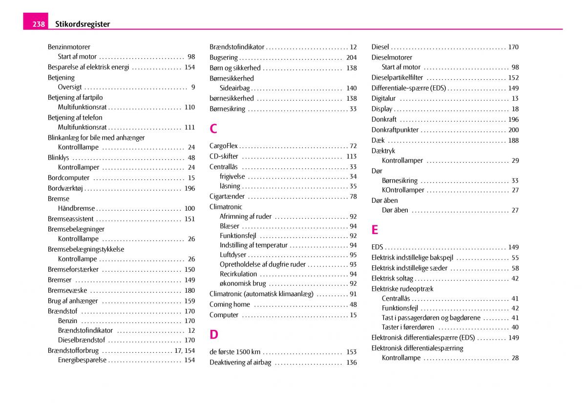 Skoda Superb I 1 Bilens instruktionsbog / page 239