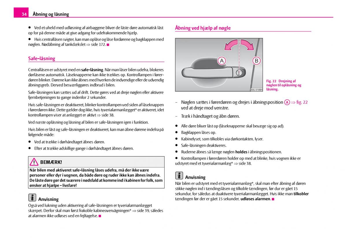 Skoda Superb I 1 Bilens instruktionsbog / page 35