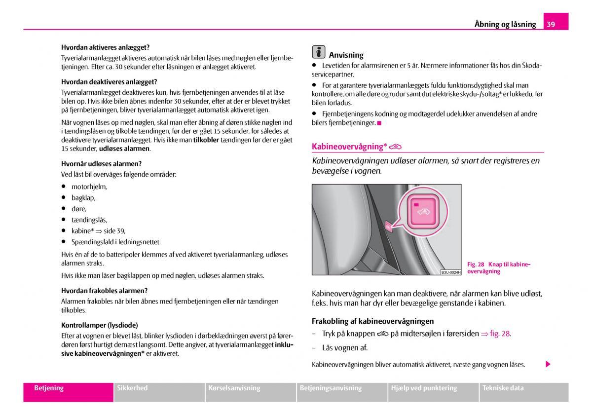 Skoda Superb I 1 Bilens instruktionsbog / page 40