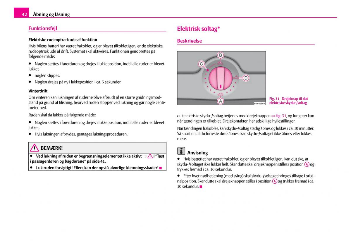 Skoda Superb I 1 Bilens instruktionsbog / page 43