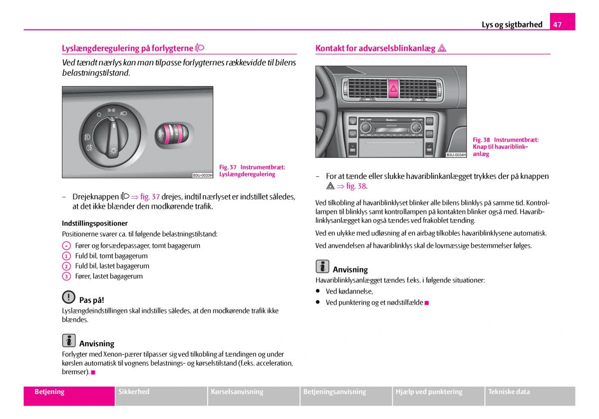 Skoda Superb I 1 Bilens instruktionsbog / page 48