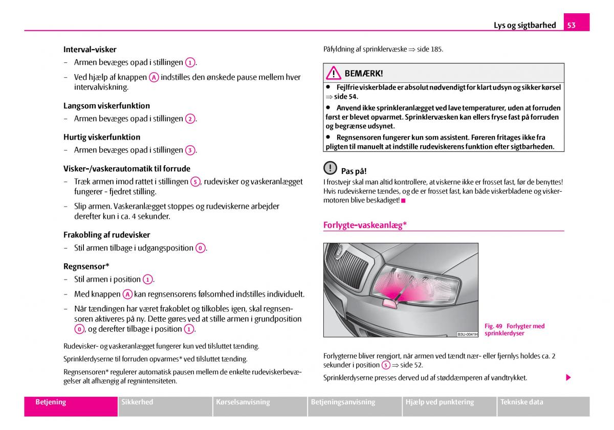 Skoda Superb I 1 Bilens instruktionsbog / page 54