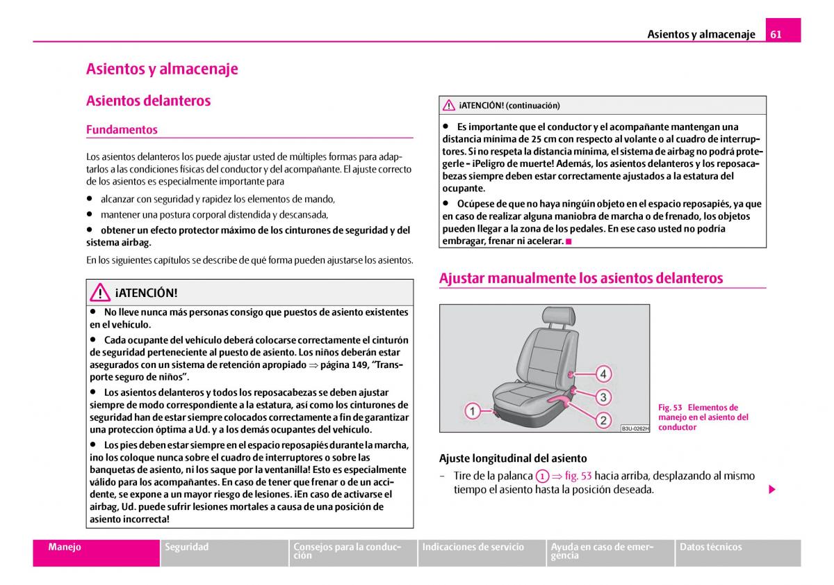 Skoda Superb I 1 manual del propietario / page 62