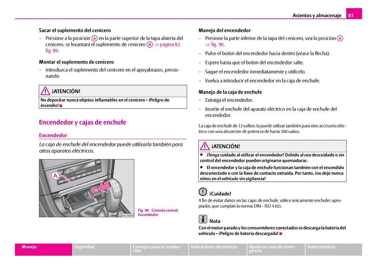 Skoda Superb I 1 manual del propietario / page 84