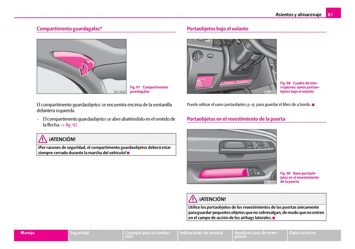 Skoda Superb I 1 manual del propietario / page 88