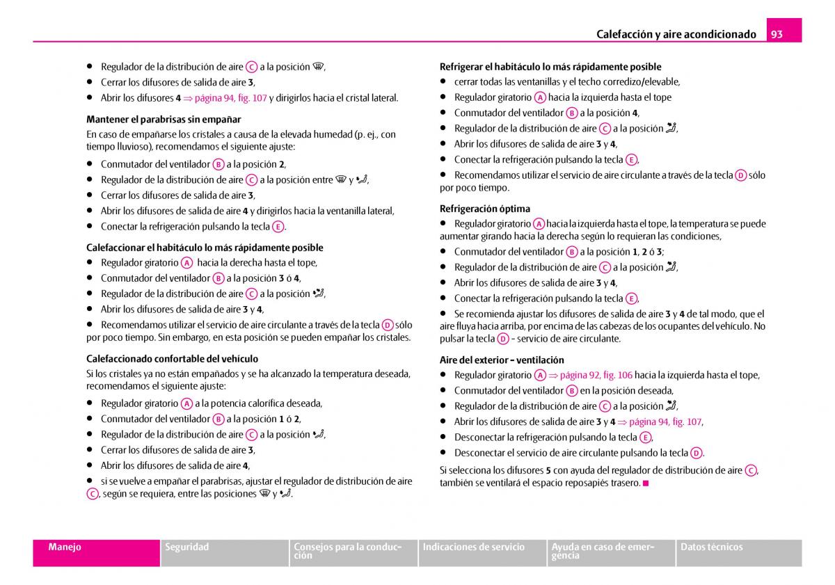 Skoda Superb I 1 manual del propietario / page 94