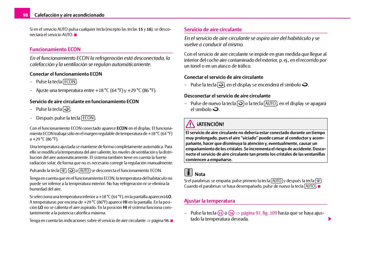 Skoda Superb I 1 manual del propietario / page 99