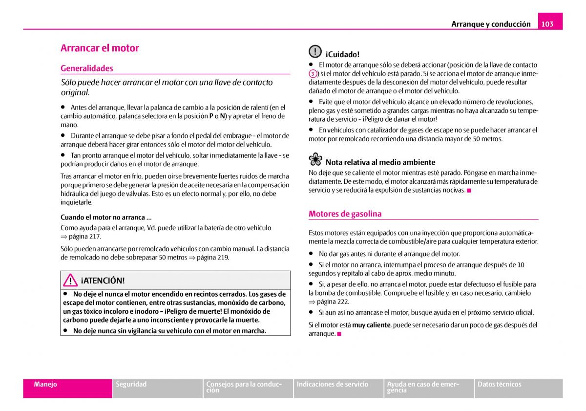 Skoda Superb I 1 manual del propietario / page 104