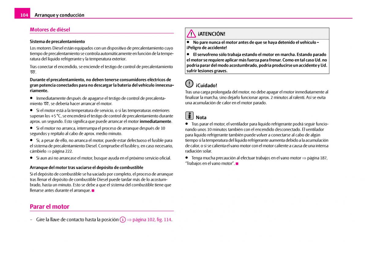 Skoda Superb I 1 manual del propietario / page 105