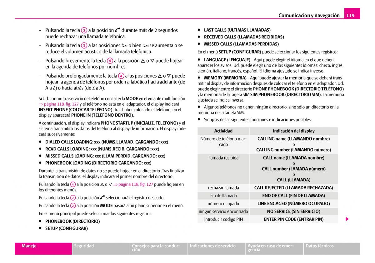 Skoda Superb I 1 manual del propietario / page 120