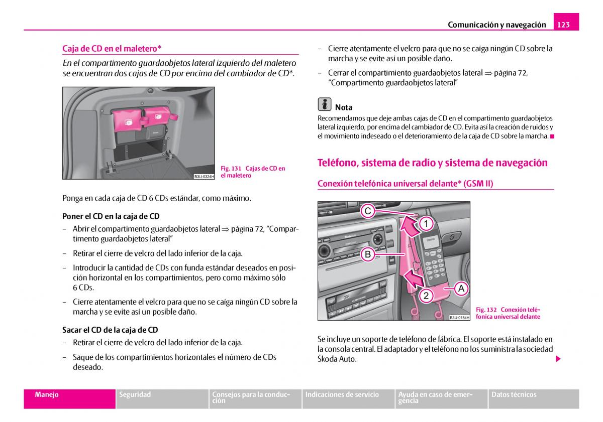 Skoda Superb I 1 manual del propietario / page 124