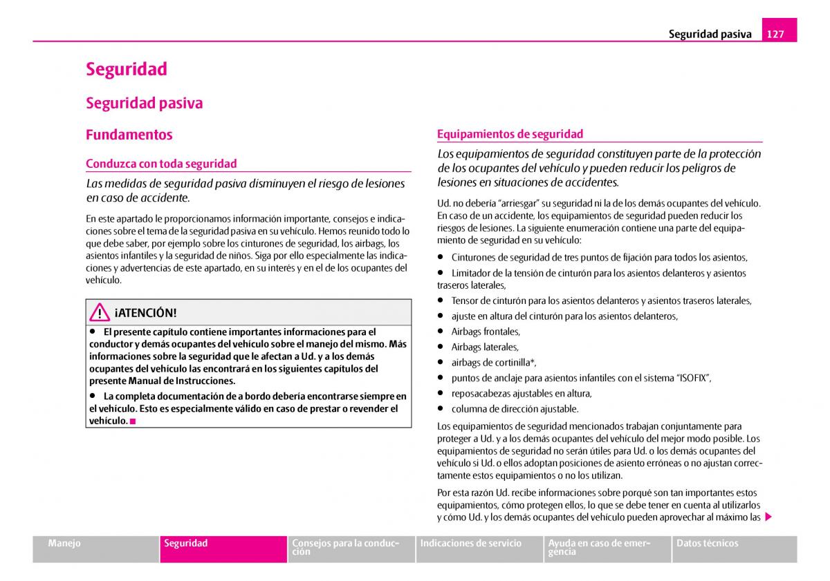 Skoda Superb I 1 manual del propietario / page 128