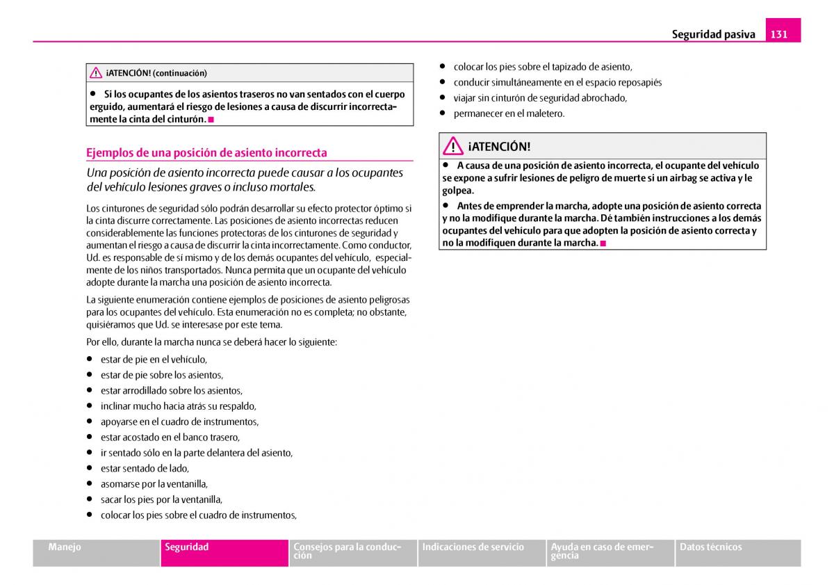 Skoda Superb I 1 manual del propietario / page 132