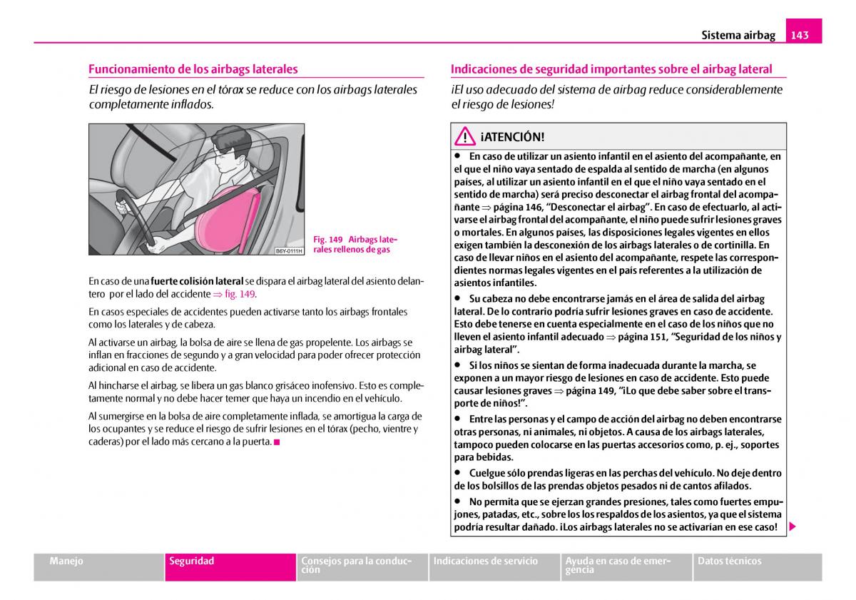 Skoda Superb I 1 manual del propietario / page 144