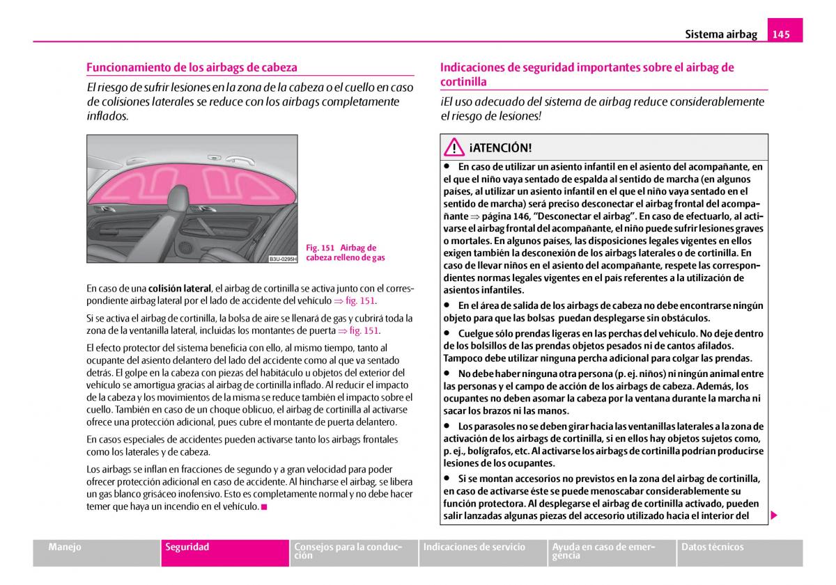 Skoda Superb I 1 manual del propietario / page 146