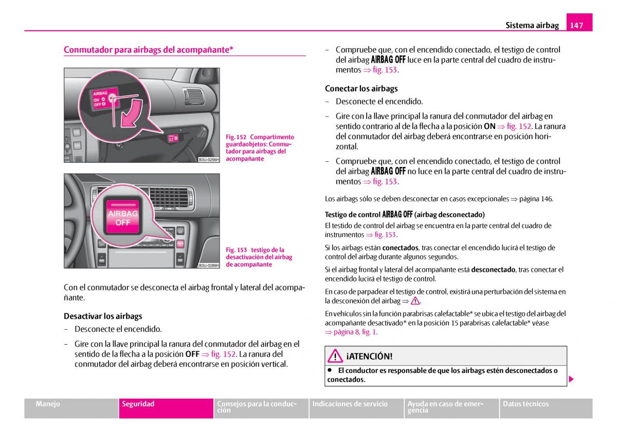 Skoda Superb I 1 manual del propietario / page 148