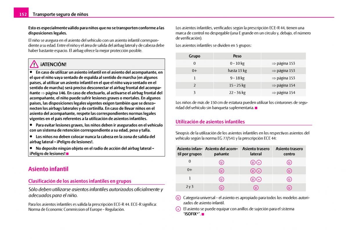 Skoda Superb I 1 manual del propietario / page 153