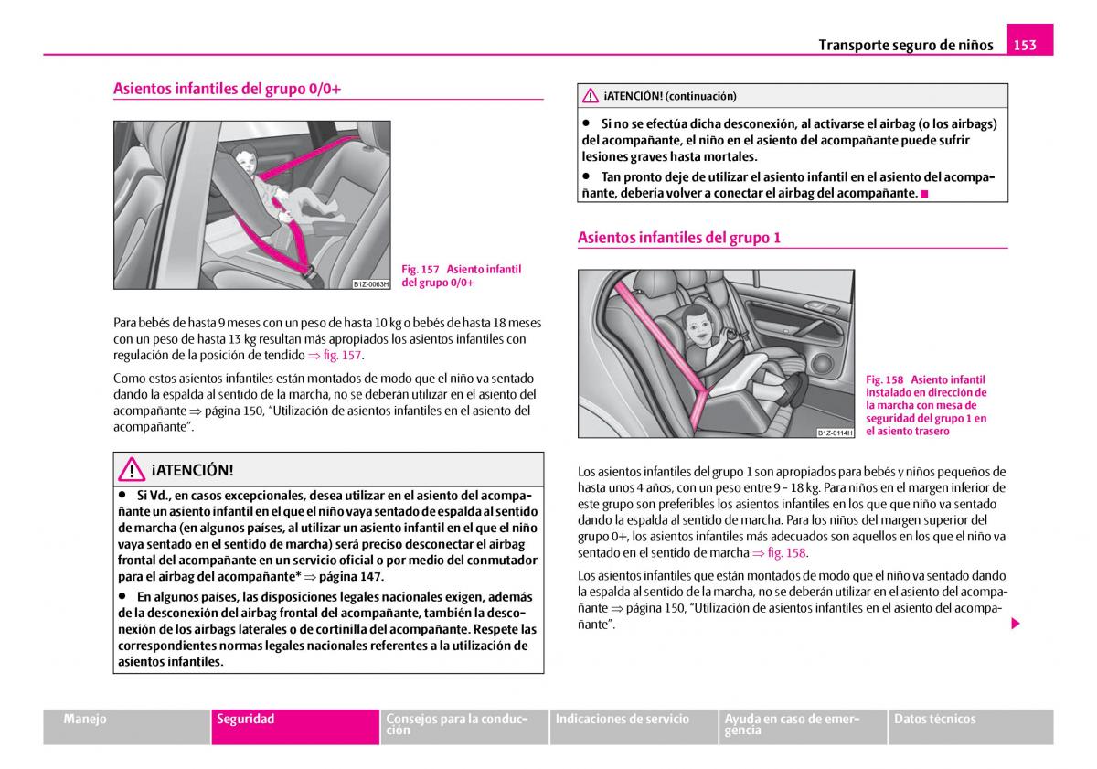 Skoda Superb I 1 manual del propietario / page 154